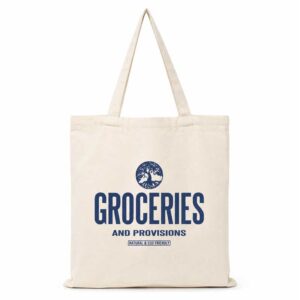 Kleine canvas tas van Plant a Tree met Groceries design