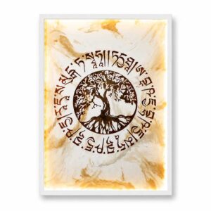 Tree of Life beton schilderij met warme verlichting