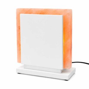 Zoutlamp Sylvestris zwart met verlicht natuurlijk zoutkristal