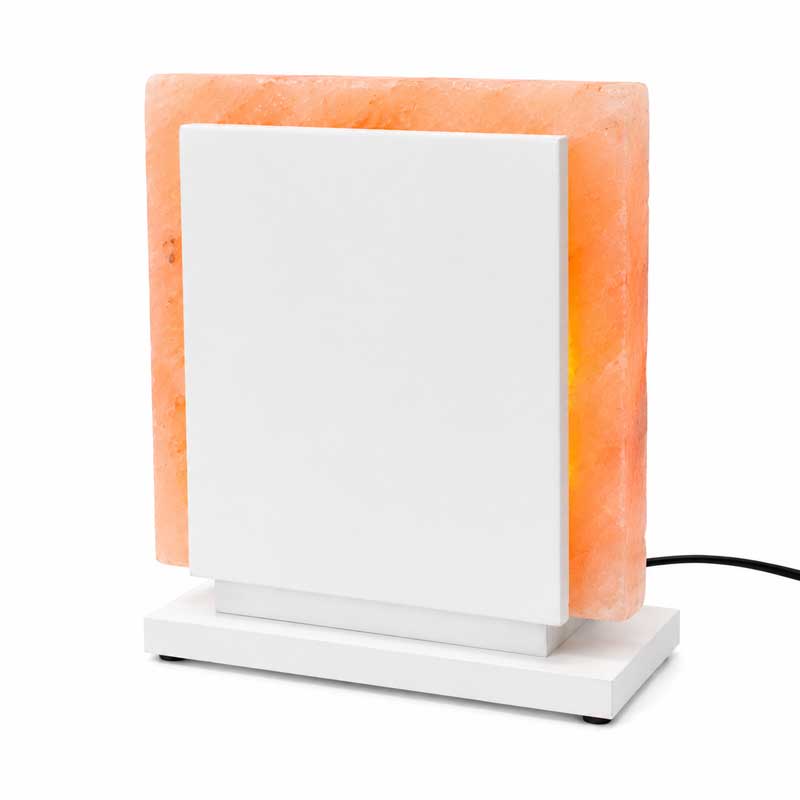 Zoutlamp Sylvestris zwart met verlicht natuurlijk zoutkristal