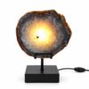 Agaat lamp Solaris met warme verlichting op zwarte standaard