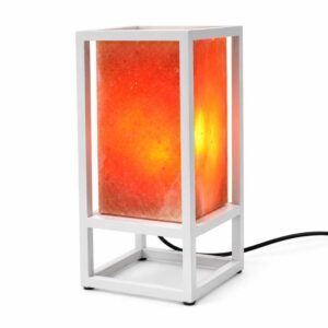 Witte Zoutlamp Alder met verlicht natuurlijk zoutkristal