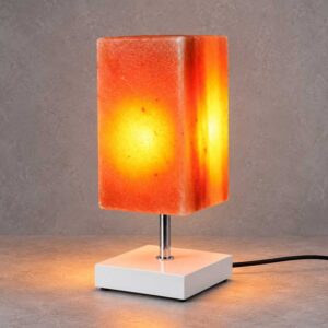 Zoutlamp Aspen wit met verlicht natuurlijk zoutkristal