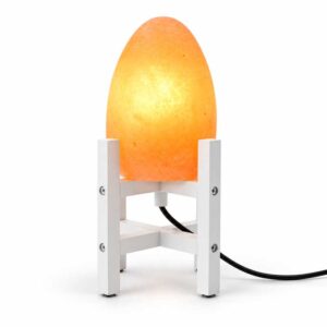 Zoutlamp Flame met vlamvormige zoutsteen in wit modern frame