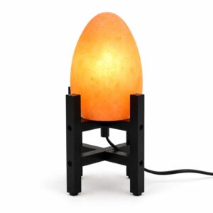 Zoutlamp Flame met vlamvormige zoutsteen in zwart modern frame