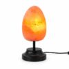 Zoutlamp Maple met verlichte zoutsteen op zwarte standaard